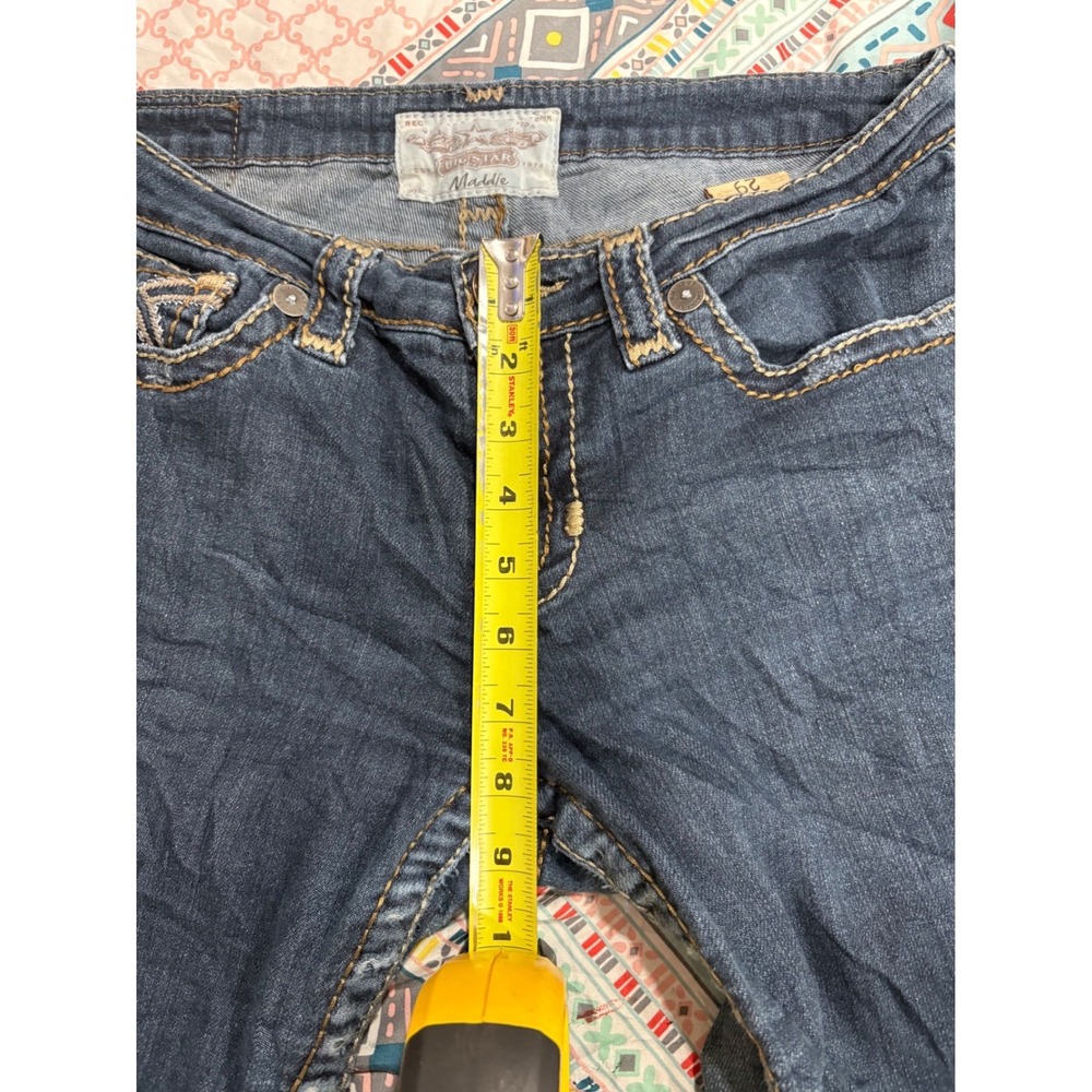 Big Star Maddie Low Rise Bootcut Jeans Dark Wash Contrast Stitch Size 29 - Picture 11 of 14